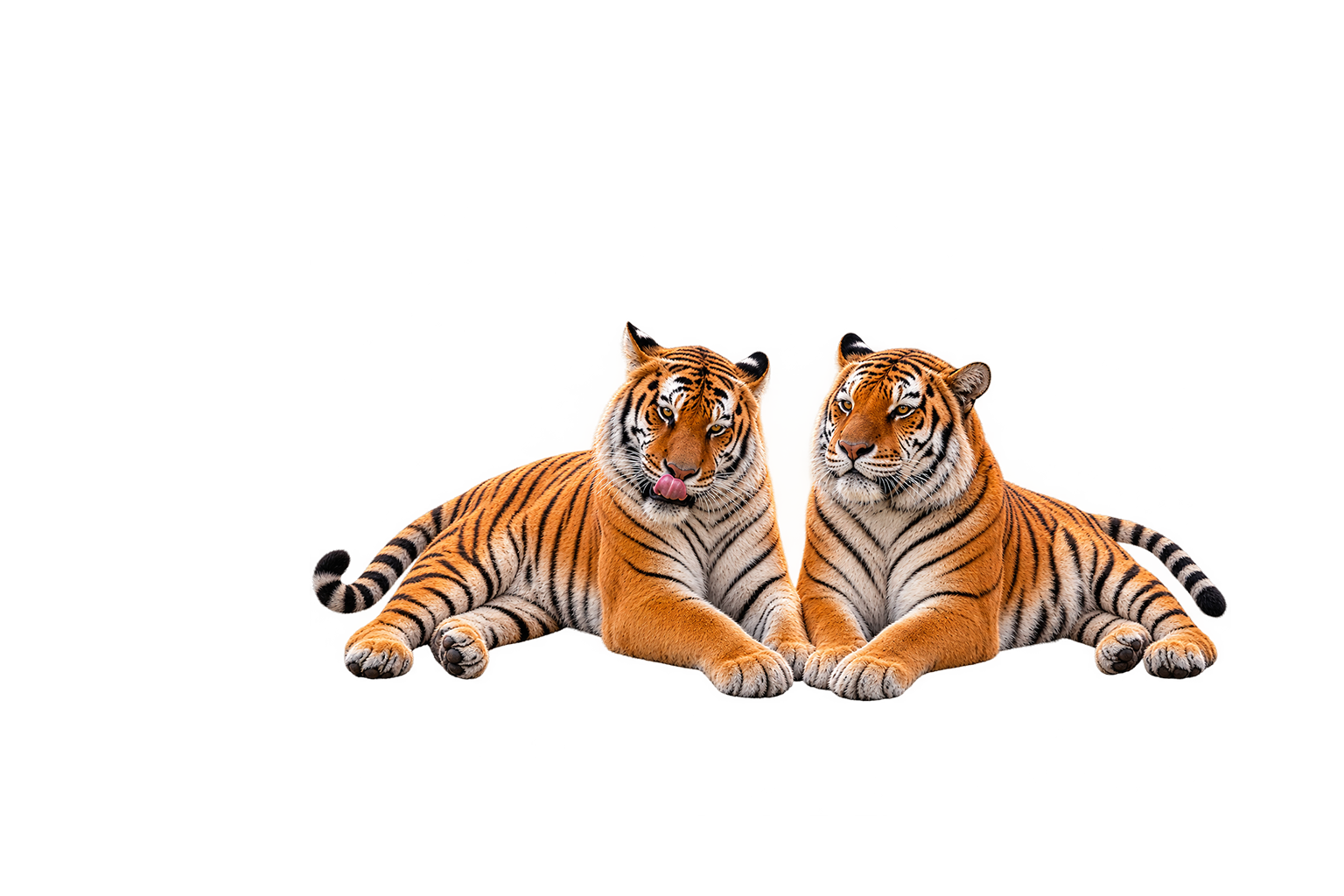 Illustration of two Amur tigers